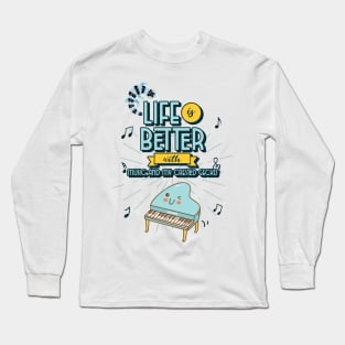 Life is better with music and my crested gecko Long Sleeve T-Shirt